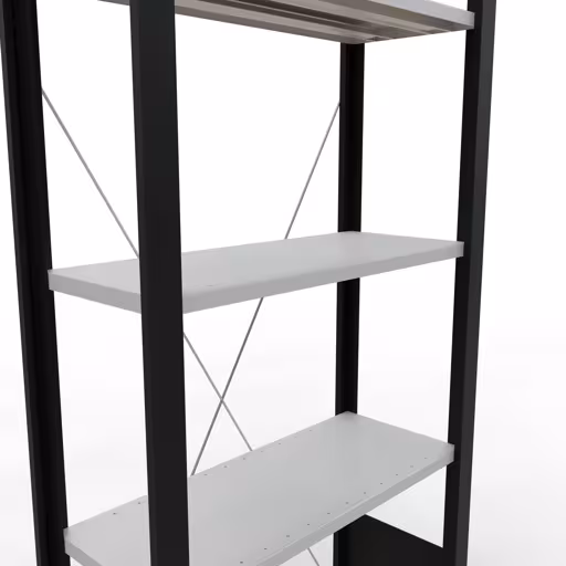 Abbildung Nr 9 des Artikels Grundregal, Büro-Fachbodenregal Stecksystem MULTIplus85, 1800 x 750 x 300 mm (HxBxT), 5 Fachböden, Kreuzstrebe, ohne Anschlagleiste, schwarz/lichtgrau aus der Produktgruppe Büroregale von der Marke Schulte Lagertechnik