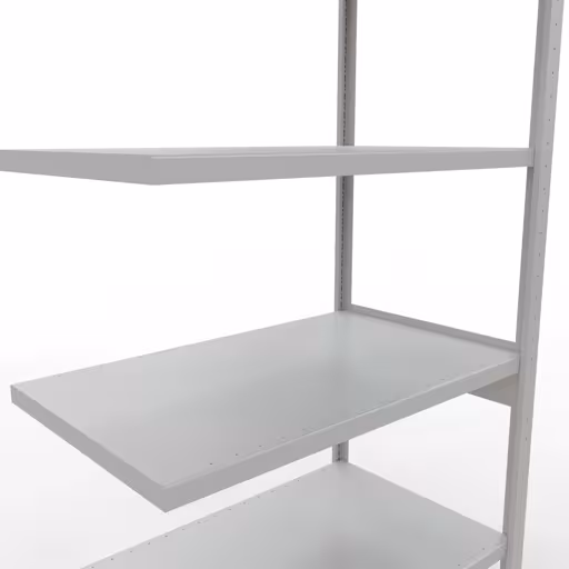 Abbildung Nr 12 des Artikels Anbauregal, Fachbodenregal Stecksystem MULTIplus330, 2500 x 1000 x 600 mm (HxBxT), 6 Fachböden, Längenriegel, RAL 7035 lichtgrau aus der Produktgruppe Stecksystem von der Marke Schulte Lagertechnik