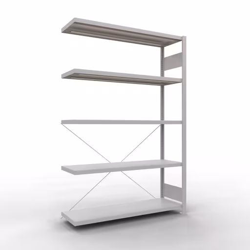 Stecksystem Anbauregal 2000x1300x400 mm, Typ 250 kg, lichtgrau aus der Kategorie Anbauregal mit der Artikelnummer 32845-130