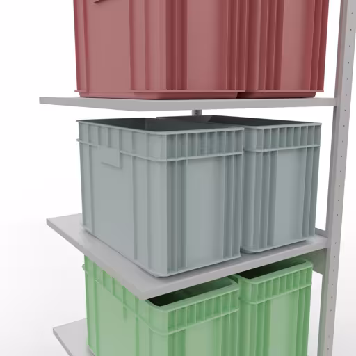Produktbild Nr.13 des Artikels Anbauregal, Fachbodenregal Stecksystem MULTIplus150, 2500 x 750 x 800 mm (HxBxT), 6 Fachböden, Längenriegel, RAL 7035 lichtgrau aus der Produktreihe Stecksystem von der Marke Schulte Lagertechnik