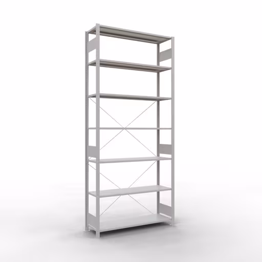 Stecksystem Grundregal 3000x1300x400 mm, Typ 150 kg, lichtgrau von der Marke Schulte Lagertechnik Stecksystem Grundregal 3000x1300x400 mm, Typ 150 kg, lichtgrau aus der Kategorie Grundregal mit der Artikelnummer 32642-130