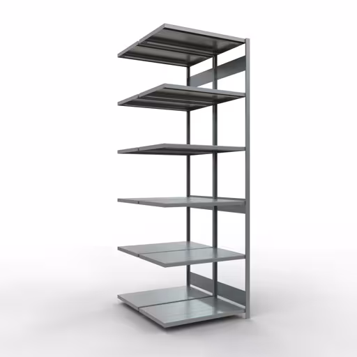 Anbauregal, Doppelregal, Fachbodenregal Stecksystem MULTIplus250, 3000 x 1000 x (2x600) mm (HxBxT), 2x7 Fachböden, Längenriegel, verzinkt aus der Kategorie Doppelregale mit der Artikelnummer 17967
