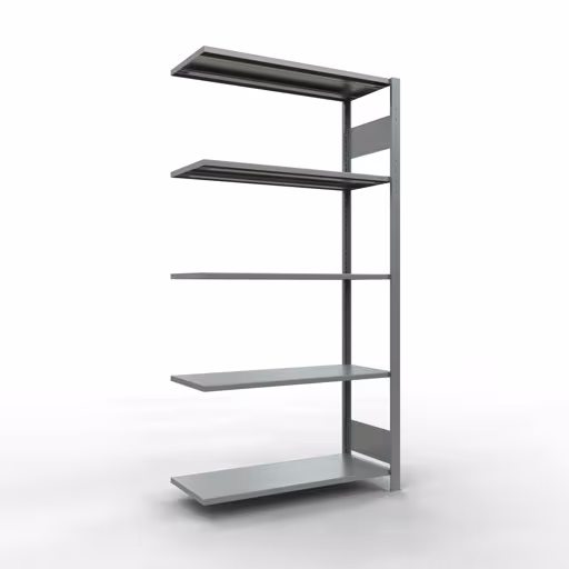 Anbauregal, Fachbodenregal Stecksystem MULTIplus85, 2000 x 1000 x 400 mm (HxBxT), 5 Fachböden, Längenriegel, verzinkt aus der Kategorie Anbauregal mit der Artikelnummer 13145-LR