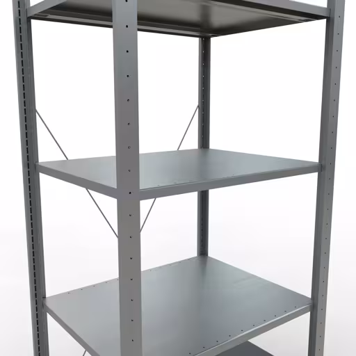 Grundregal, Fachbodenregal Stecksystem MULTIplus150, 2000 x 750 x 600 mm (HxBxT), 5 Fachböden, Kreuzstrebe, verzinkt von Schulte Lagertechnik mit der Artikelnr. 12760-75