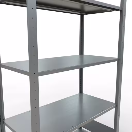 Grundregal, Fachbodenregal Stecksystem MULTIplus85, 2000 x 1000 x 500 mm (HxBxT), 5 Fachböden, Längenriegel, verzinkt von Schulte Lagertechnik aus der Kategorie Stecksystem