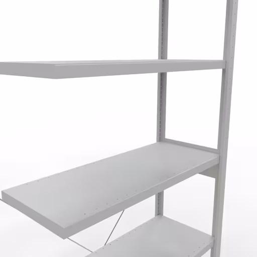 Anbauregal, Fachbodenregal Stecksystem MULTIplus330, 2500 x 1000 x 400 mm (HxBxT), 6 Fachböden, Kreuzstrebe, RAL 7035 lichtgrau von der Marke Schulte Lagertechnik aus der Produktreihe Stecksystem