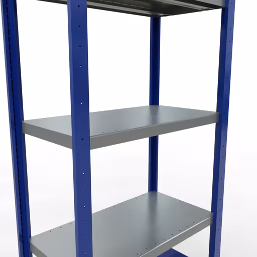 Produktbild Nr 14 des Artikels Grundregal, Fachbodenregal Stecksystem MULTIplus250, 2000 x 750 x 400 mm (HxBxT), 5 Fachböden, Längenriegel, RAL 5010 enzianblau/verzinkt/verzinkt Abbildung Nr 14 des Artikels Grundregal, Fachbodenregal Stecksystem MULTIplus250, 2000 x 750 x 400 mm (HxBxT), 5 Fachböden, Längenriegel, RAL 5010 enzianblau/verzinkt/verzinkt aus der Produktgruppe Stecksystem von der Marke Schulte Lagertechnik
