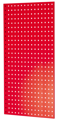 Lochplatten-Seitenblende, 90 x 1000 x 600 mm (H x T), RAL 3000 feuerrot von Schulte Lagertechnik aus der Kategorie Stecksystem