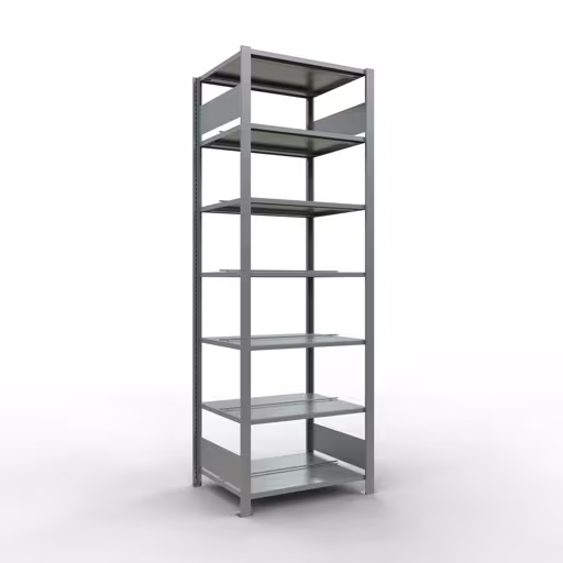 Grundregal, Büro-Fachbodenregal Stecksystem MULTIplus150, 2300 x 750 x 600 mm (HxBxT), 7 Fachböden, Längenriegel, verzinkt, mit Mittelanschlag von der Marke Schulte Lagertechnik Grundregal, Büro-Fachbodenregal Stecksystem MULTIplus150, 2300 x 750 x 600 mm (HxBxT), 7 Fachböden, Längenriegel, verzinkt, mit Mittelanschlag aus der Kategorie Stecksystem mit der Artikelnummer 17748