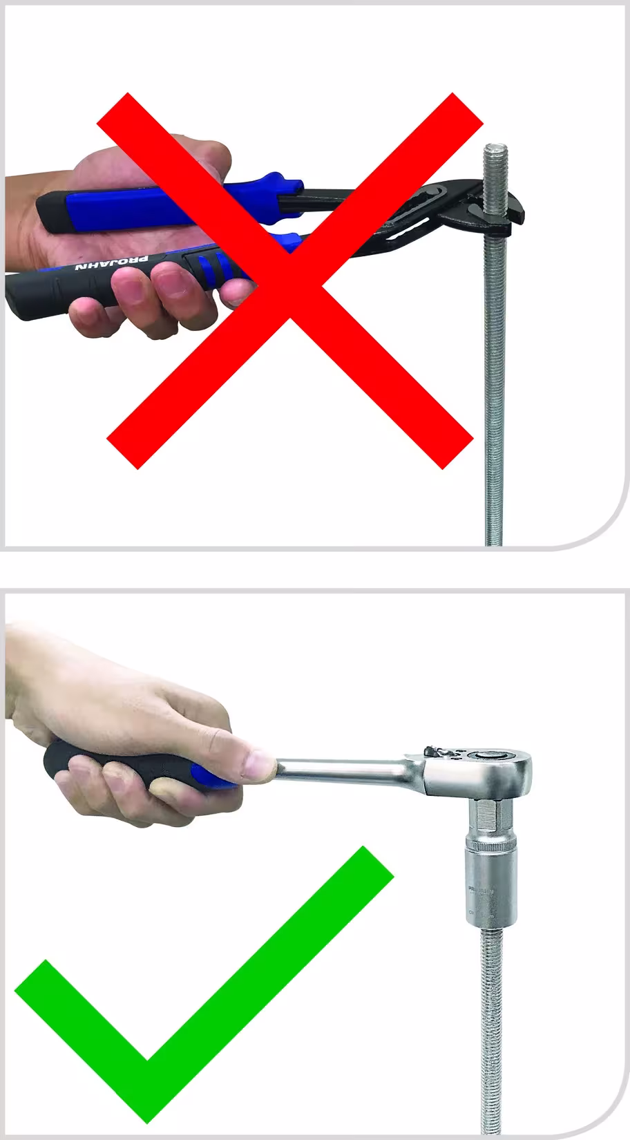 1/2" (12.5mm) Steckschlüssel-Satz für Gewindestangen, Stockschrauben und Stehbolzen M6-M8-M10-M12 4-teilig von der Marke PROJAHN aus der Produktreihe Handwerkzeuge
