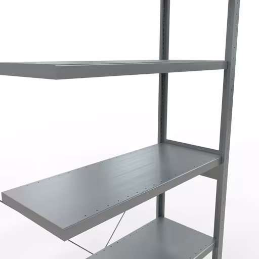 Abbildung Nr 14 des Artikels Anbauregal, Fachbodenregal Stecksystem MULTIplus330, 2500 x 1000 x 400 mm (HxBxT), 6 Fachböden, Kreuzstrebe, verzinkt aus der Produktgruppe Stecksystem von der Marke Schulte Lagertechnik