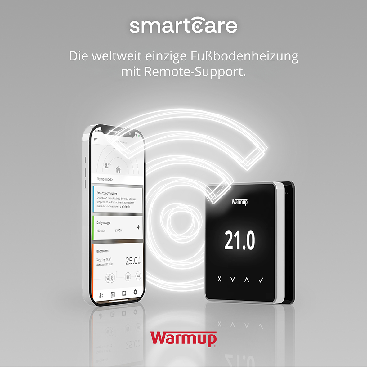 Warmup Smartes Element WLAN Thermostat schwarz inklusive Bodenfühler