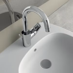 Detailbild 4039629 Ideal Standard Waschtischarmatur Ceraflex mit hohem Auslauf mit Ablaufgarnitur Ausladung 146 mm chrom