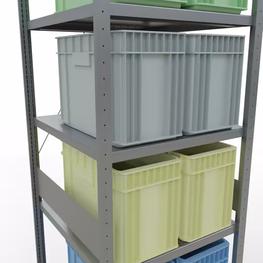 Abbildung Nr 8 des Artikels Grundregal, Fachbodenregal Stecksystem MULTIplus250, 3000 x 750 x 800 mm (HxBxT), 7 Fachböden, Kreuzstrebe, verzinkt aus der Produktgruppe Stecksystem von der Marke Schulte Lagertechnik