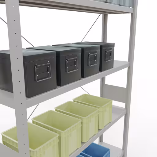 Abbildung Nr 13 des Artikels Stecksystem Grundregal 3000x1300x300 mm, Typ 250 kg, lichtgrau aus der Produktgruppe Stecksystem von der Marke Schulte Lagertechnik