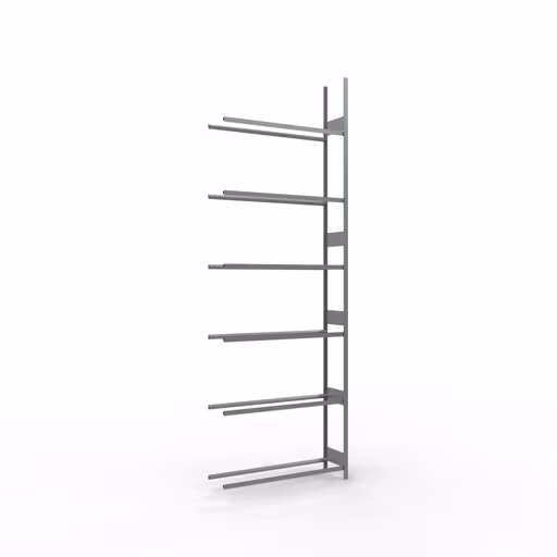 Anbauregal, Räder-/Reifenregal, 4500 x 1500 x 400 mm, verzinkt, 6 Lagerebenen á 150 kg Fachlast pro Ebene aus der Kategorie Autoteilelagerung mit der Artikelnummer 20799