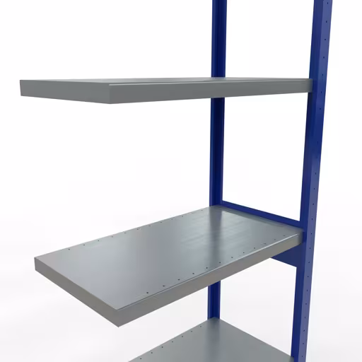 Abbildung Nr 15 des Artikels Anbauregal, Fachbodenregal Stecksystem MULTIplus250, 2500 x 750 x 400 mm (HxBxT), 6 Fachböden, Längenriegel, RAL 5010 enzianblau/verzinkt/verzinkt aus der Produktgruppe Stecksystem von der Marke Schulte Lagertechnik