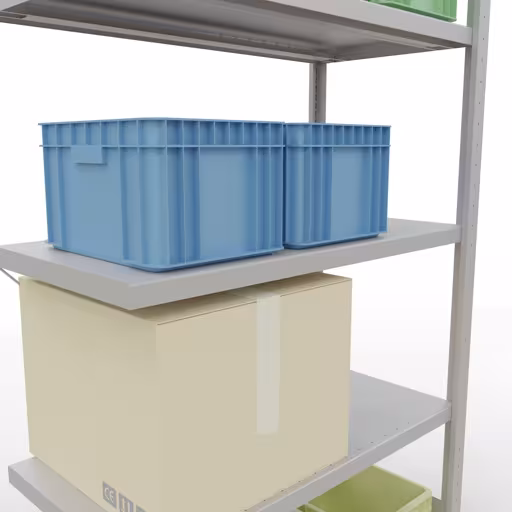 Abbildung Nr 15 des Artikels Anbauregal, Fachbodenregal Stecksystem MULTIplus330, 2000 x 1000 x 500 mm (HxBxT), 5 Fachböden, Kreuzstrebe, RAL 7035 lichtgrau aus der Produktgruppe Stecksystem von der Marke Schulte Lagertechnik