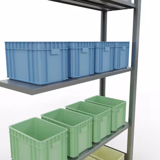 Abbildung Nr 8 des Artikels Anbauregal, Fachbodenregal Stecksystem MULTIplus85, 2000 x 1000 x 300 mm (HxBxT), 5 Fachböden, Längenriegel, verzinkt aus der Produktgruppe Stecksystem von der Marke Schulte Lagertechnik