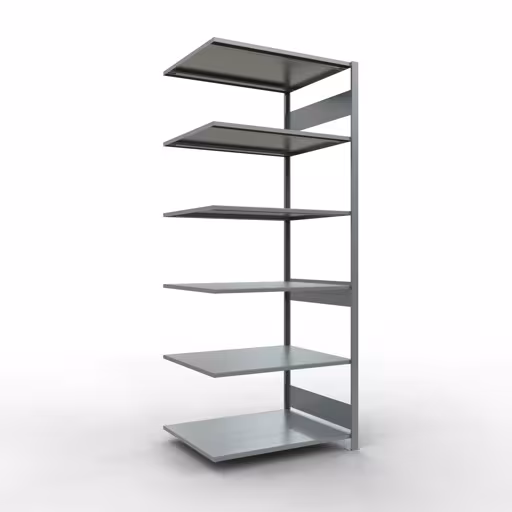Anbauregal, Fachbodenregal Stecksystem MULTIplus150, 2500 x 1000 x 800 mm (HxBxT), 6 Fachböden, Längenriegel, verzinkt aus der Kategorie Anbauregal mit der Artikelnummer 12786-LR