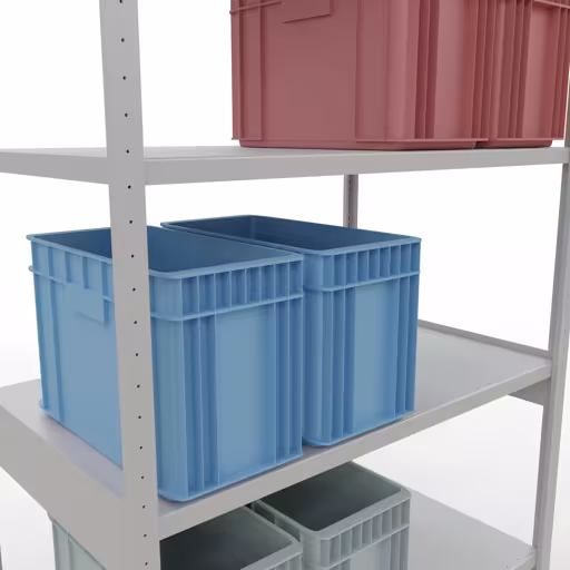 Abbildung Nr 13 des Artikels Grundregal, Fachbodenregal Stecksystem MULTIplus250, 3000 x 1300 x 800 mm (HxBxT), 7 Fachböden, Längenriegel, RAL 7035 lichtgrau aus der Produktgruppe Stecksystem von der Marke Schulte Lagertechnik