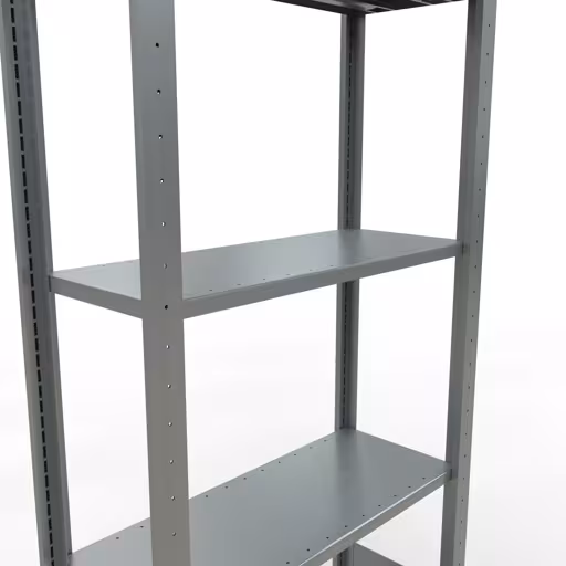 Grundregal, Fachbodenregal Stecksystem MULTIplus150, 2000 x 750 x 300 mm (HxBxT), 5 Fachböden, Längenriegel, verzinkt von Schulte Lagertechnik aus der Kategorie Stecksystem