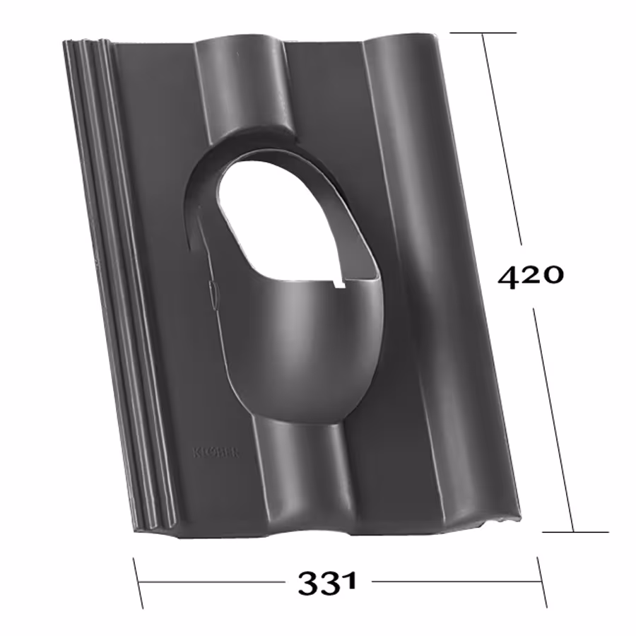 Venduct passgenaue Grundplatte DN 110 für Dachsteine Typ Farbe: Schwarz (Klöber Standardfarbe) aus der Kategorie Steildachdurchgänge mit der Artikelnr. KE0001-3-0450