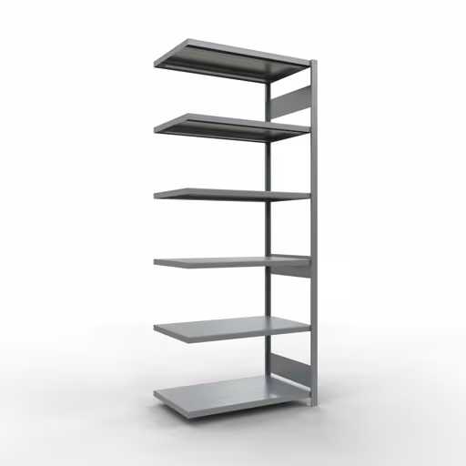 Anbauregal, Fachbodenregal Stecksystem MULTIplus330, 2500 x 1000 x 600 mm (HxBxT), 6 Fachböden, Längenriegel, verzinkt aus der Kategorie Anbauregal mit der Artikelnummer 13966-LR