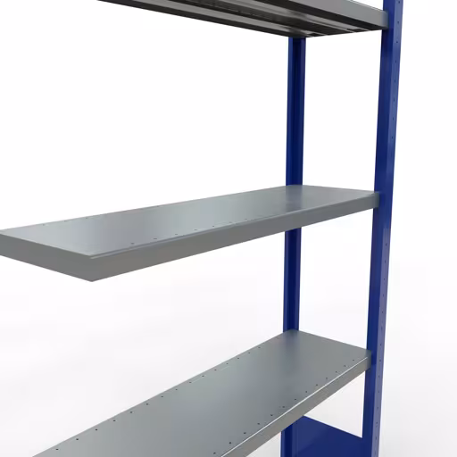 Anbauregal, Fachbodenregal Stecksystem MULTIplus330, 2000 x 1000 x 300 mm (HxBxT), 5 Fachböden, Längenriegel, RAL 5010 enzianblau/verzinkt von Schulte Lagertechnik mit der Artikelnr. 13935-LR-B
