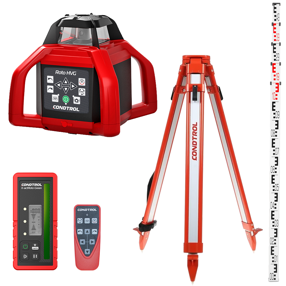 Horizontaler & vertikaler Rotationslaser mit GRÜNEM Laserstrahl Roto HVG set von der Marke Condtrol Horizontaler & vertikaler Rotationslaser mit GRÜNEM Laserstrahl Roto HVG set aus der Kategorie Rotationslaser mit der Teilenummer 7-2-095