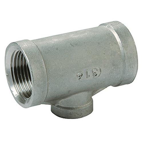 Edelstahl T-Stück reduziert Nr. 130 (AISI 316) / PN16 von Atusa Edelstahl T-Stück reduziert Nr. 130 (AISI 316) / PN16 aus der Kategorie Edelstahl Gewindefittings