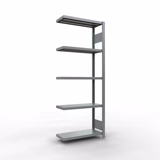 Anbauregal, Fachbodenregal Stecksystem MULTIplus250, 2000 x 750 x 300 mm (HxBxT), 5 Fachböden, Längenriegel, verzinkt aus der Kategorie Anbauregal mit der Artikelnummer 12935-75-LR