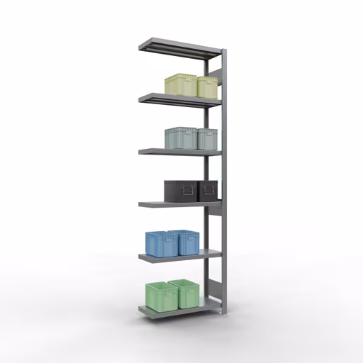 Abbildung Nr 13 des Artikels Anbauregal, Fachbodenregal Stecksystem MULTIplus250, 2500 x 750 x 300 mm (HxBxT), 6 Fachböden, Längenriegel, verzinkt aus der Produktgruppe Stecksystem von der Marke Schulte Lagertechnik