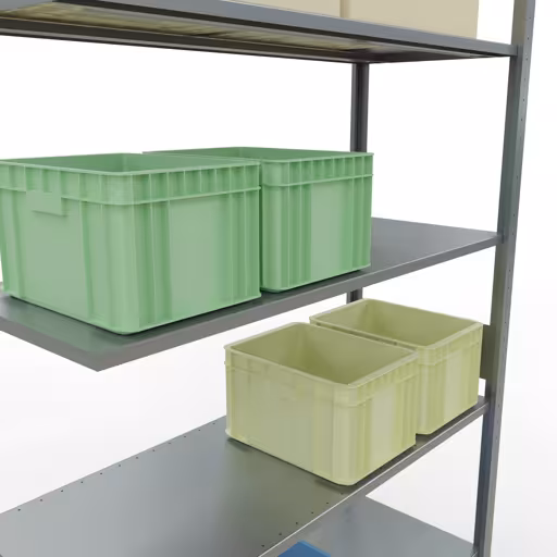 Produktbild Nr.7 des Artikels Anbauregal, Fachbodenregal Stecksystem MULTIplus150, 3000 x 1300 x 500 mm (HxBxT), 7 Fachböden, Längenriegel, verzinkt aus der Produktreihe Stecksystem von der Marke Schulte Lagertechnik