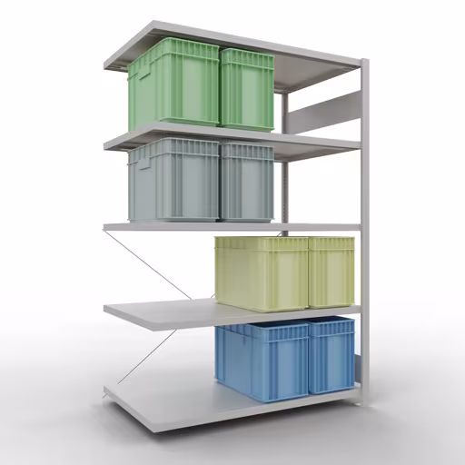 Produktbild Nr 15 des Artikels Stecksystem Anbauregal 2000x1300x800 mm, Typ 250 kg, lichtgrau Abbildung Nr 15 des Artikels Stecksystem Anbauregal 2000x1300x800 mm, Typ 250 kg, lichtgrau aus der Produktgruppe Stecksystem von der Marke Schulte Lagertechnik