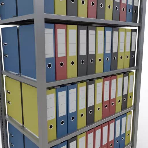 Produktbild Nr 13 des Artikels Grundregal, Büro-Fachbodenregal Stecksystem MULTIplus150, 2300 x 1000 x 600 mm (HxBxT), 7 Fachböden, Längenriegel, verzinkt, mit Mittelanschlag Abbildung Nr 13 des Artikels Grundregal, Büro-Fachbodenregal Stecksystem MULTIplus150, 2300 x 1000 x 600 mm (HxBxT), 7 Fachböden, Längenriegel, verzinkt, mit Mittelanschlag aus der Produktgruppe Büroregale von der Marke Schulte Lagertechnik