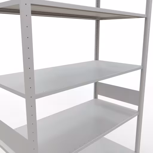 Grundregal, Fachbodenregal Stecksystem MULTIplus150, 3000 x 1300 x 600 mm (HxBxT), 7 Fachböden, Längenriegel, RAL 7035 lichtgrau von Schulte Lagertechnik aus der Kategorie Stecksystem