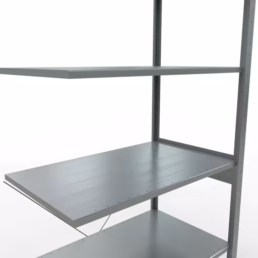 Abbildung Nr 12 des Artikels Anbauregal, Fachbodenregal Stecksystem MULTIplus85, 2500 x 1000 x 600 mm (HxBxT), 6 Fachböden, Kreuzstrebe, verzinkt aus der Produktgruppe Stecksystem von der Marke Schulte Lagertechnik