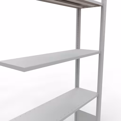 Abbildung Nr 11 des Artikels Anbauregal, Fachbodenregal Stecksystem MULTIplus85, 2000 x 1000 x 300 mm (HxBxT), 5 Fachböden, Längenriegel, RAL 7035 lichtgrau aus der Produktgruppe Stecksystem von der Marke Schulte Lagertechnik