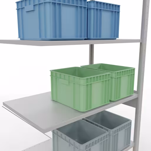Abbildung Nr 16 des Artikels Anbauregal, Fachbodenregal Stecksystem MULTIplus85, 2500 x 1000 x 600 mm (HxBxT), 6 Fachböden, Kreuzstrebe, RAL 7035 lichtgrau aus der Produktgruppe Stecksystem von der Marke Schulte Lagertechnik