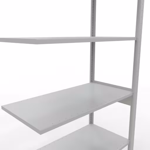 Anbauregal, Fachbodenregal Stecksystem MULTIplus85, 2500 x 1000 x 500 mm (HxBxT), 6 Fachböden, Längenriegel, RAL 7035 lichtgrau von Schulte Lagertechnik mit der Artikelnr. 33056-LR