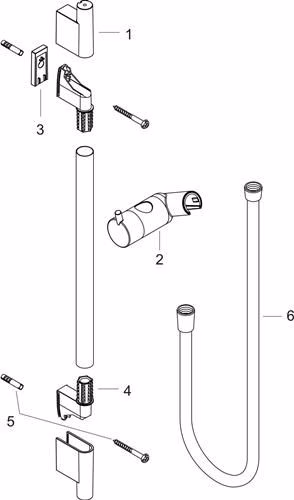 Technische Zeichnung 3974388 Hansgrohe Brausestange Unica S Puro Brausestange 900 mm chrom