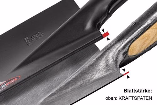 Detailbild 3974342 Kraftspaten 280x190/180mm Größe 2 Stahlrohrstiel mit Hartholzknauf IDEAL