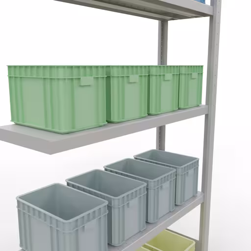Abbildung Nr 13 des Artikels Anbauregal, Fachbodenregal Stecksystem MULTIplus330, 2000 x 1000 x 300 mm (HxBxT), 5 Fachböden, Längenriegel, RAL 7035 lichtgrau aus der Produktgruppe Stecksystem von der Marke Schulte Lagertechnik