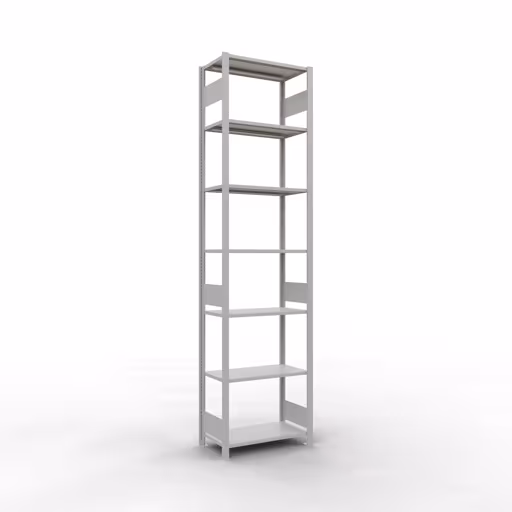 Grundregal, Fachbodenregal Stecksystem MULTIplus150, 3000 x 750 x 400 mm (HxBxT), 7 Fachböden, Längenriegel, RAL 7035 lichtgrau aus der Kategorie Grundregal mit der Artikelnummer 32642-75-LR