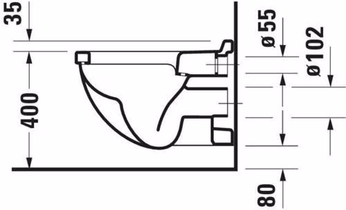 Duravit Wand-WC Starck 3 540 mm Tiefspüler, weiß