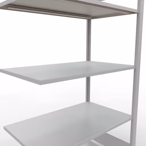 Abbildung Nr 14 des Artikels Anbauregal, Fachbodenregal Stecksystem MULTIplus85, 2000 x 1000 x 600 mm (HxBxT), 5 Fachböden, Längenriegel, RAL 7035 lichtgrau aus der Produktgruppe Stecksystem von der Marke Schulte Lagertechnik