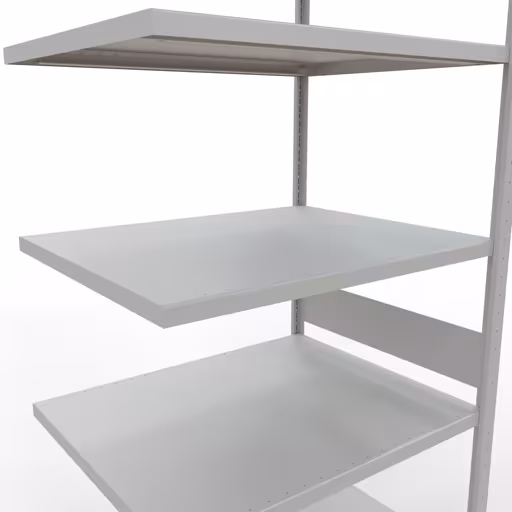 Abbildung Nr 15 des Artikels Anbauregal, Fachbodenregal Stecksystem MULTIplus330, 3000 x 1000 x 800 mm (HxBxT), 7 Fachböden, Längenriegel, RAL 7035 lichtgrau aus der Produktgruppe Stecksystem von der Marke Schulte Lagertechnik