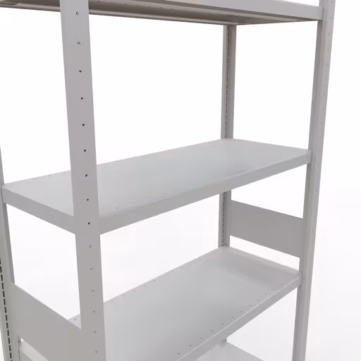 Grundregal, Fachbodenregal Stecksystem MULTIplus330, 3000 x 1000 x 400 mm (HxBxT), 7 Fachböden, Längenriegel, RAL 7035 lichtgrau von der Marke Schulte Lagertechnik aus der Produktreihe Stecksystem
