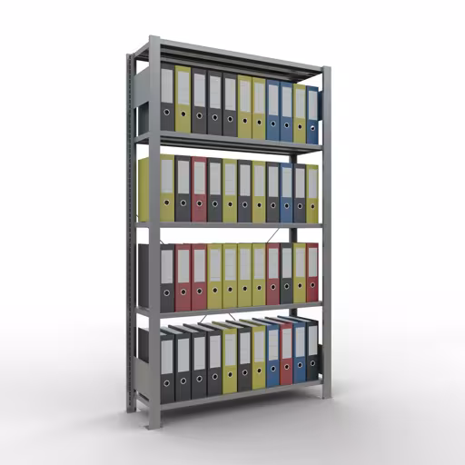 Abbildung Nr 10 des Artikels Grundregal, Büro-Fachbodenregal Stecksystem MULTIplus85, 1800 x 1000 x 300 mm (HxBxT), 5 Fachböden, Kreuzstrebe, verzinkt, ohne Anschlagleiste aus der Produktgruppe Büroregale von der Marke Schulte Lagertechnik